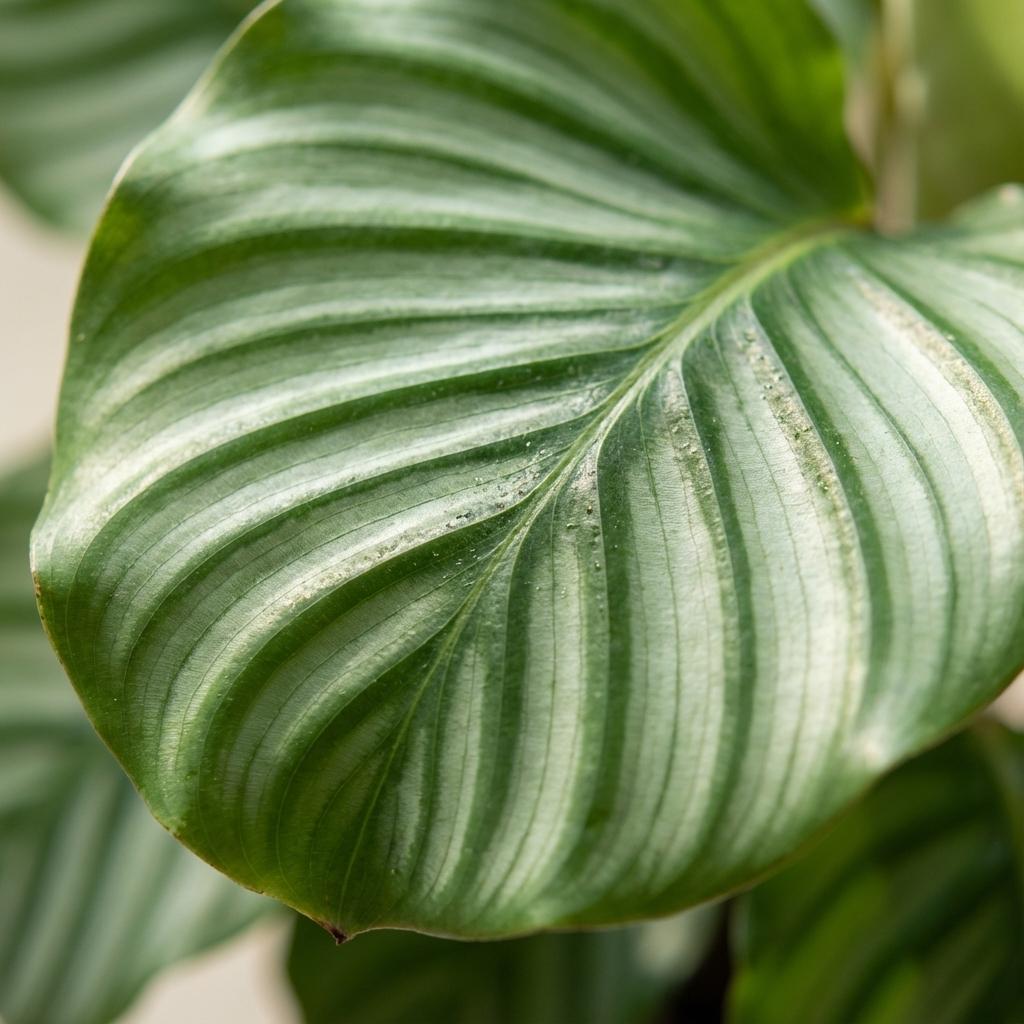 Calathea orbifolia in Potter-sierpot grijs – Ø21 cm, 65 cm hoog