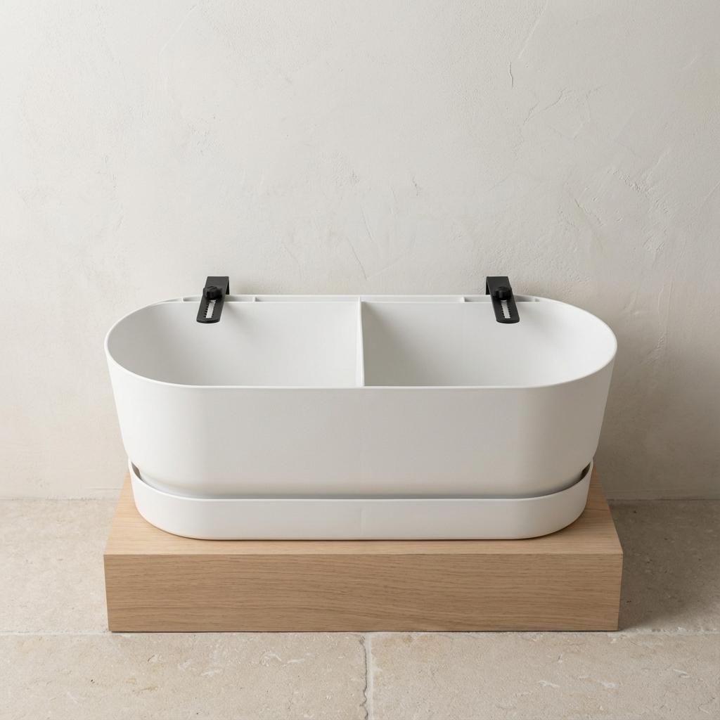 Elho Topf Greenville Easy Balkon D25cm - Weiß