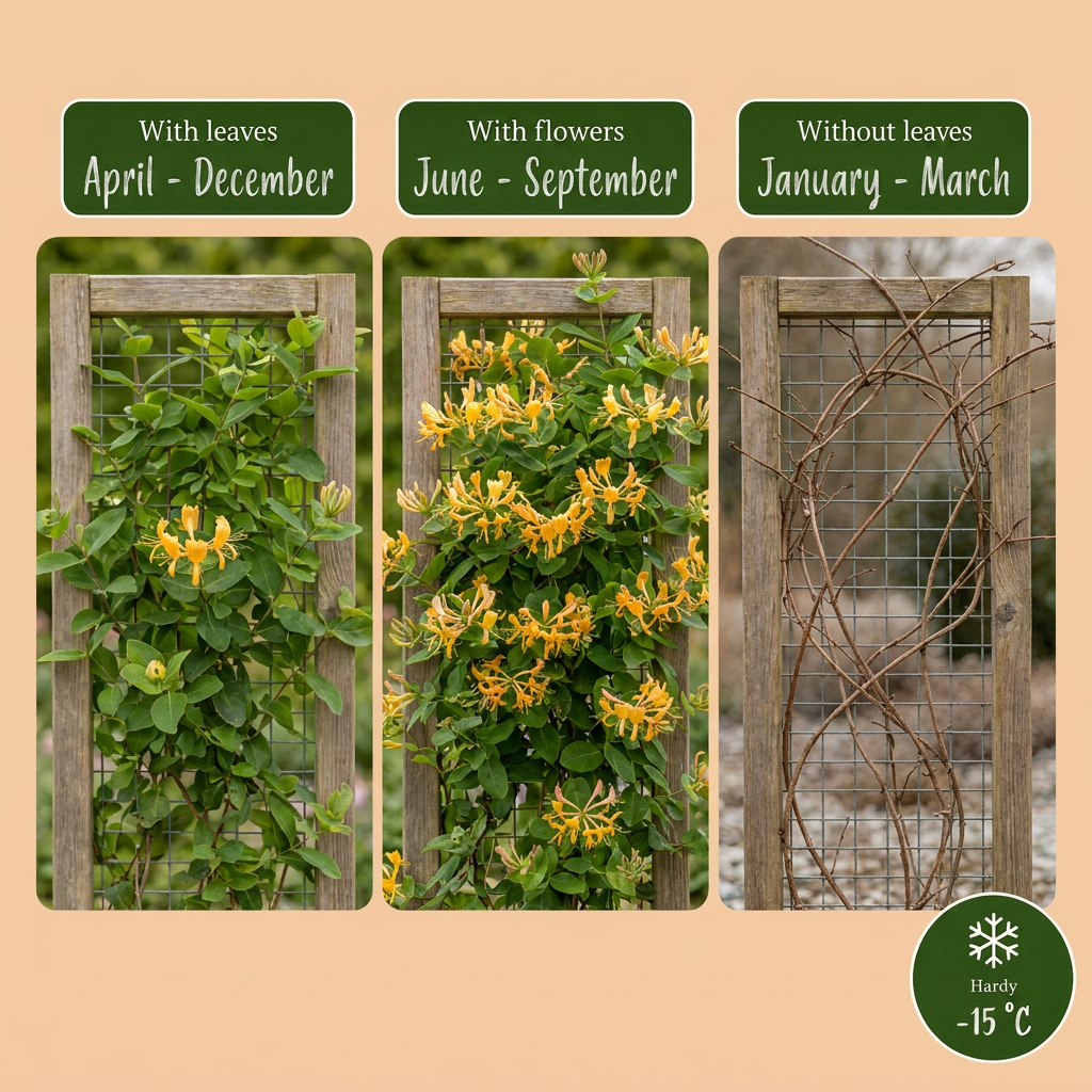 Lonicera tellmanniana (Tellmann's honeysuckle) – orange-yellow – 4 plants, Ø9 cm, 35 cm high – photo 5