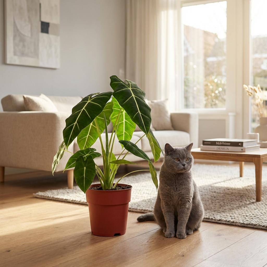 Alocasia Frydek (oreille d'éléphant) – Ø19 cm, 60 cm de haut