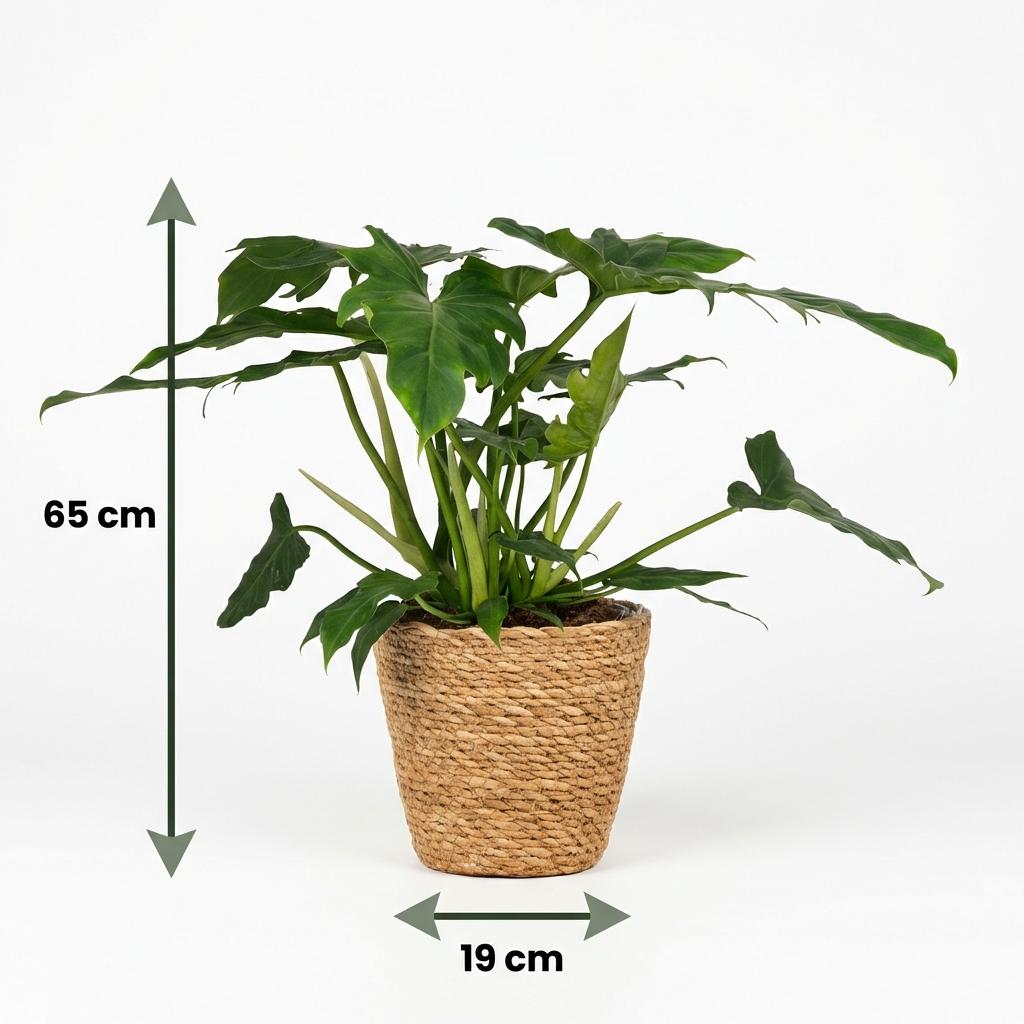 Philodendron Lacerum avec panier – Ø19 cm, 65 cm de haut
