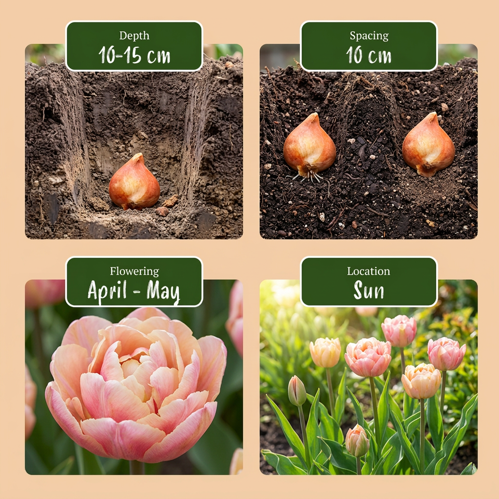 Tulp 'Peaches & Kisses' – 48 bloembollen (bolmaat 11/12)