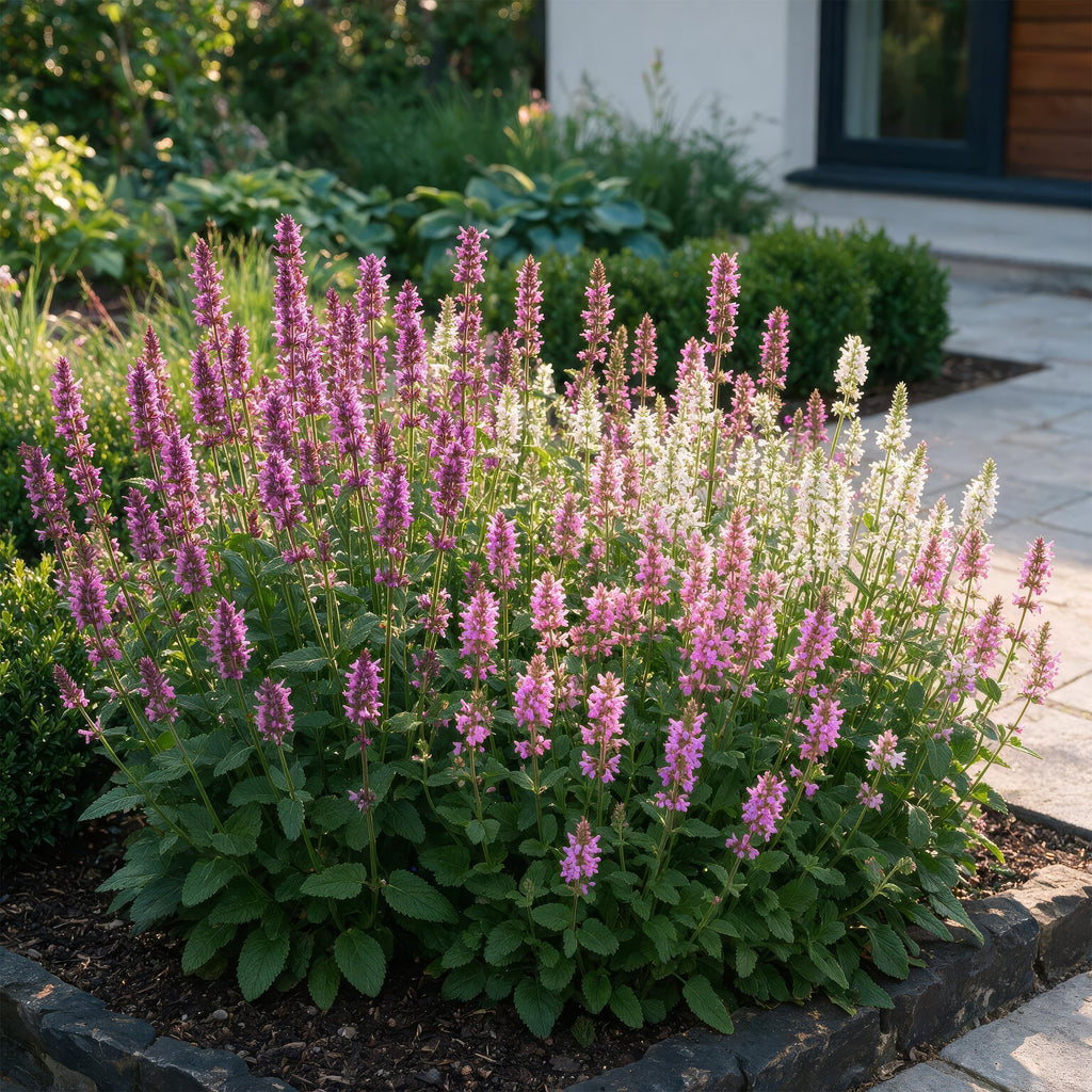 Stachys 'Duo' (betonie) – roze-paars-wit – 12 planten, Ø11 cm, 15–25 cm hoog – foto 6
