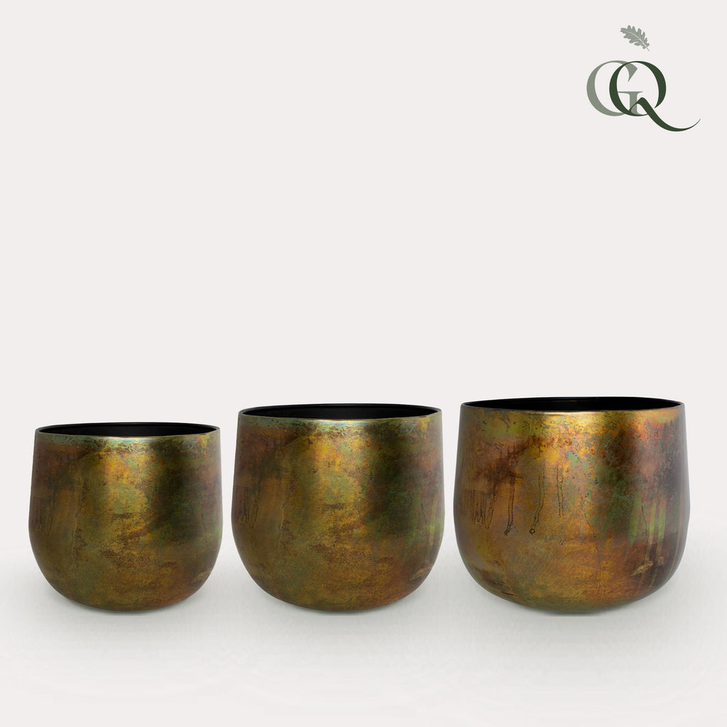 Kruka - Koppar -Elisa vintage green - set med 3
