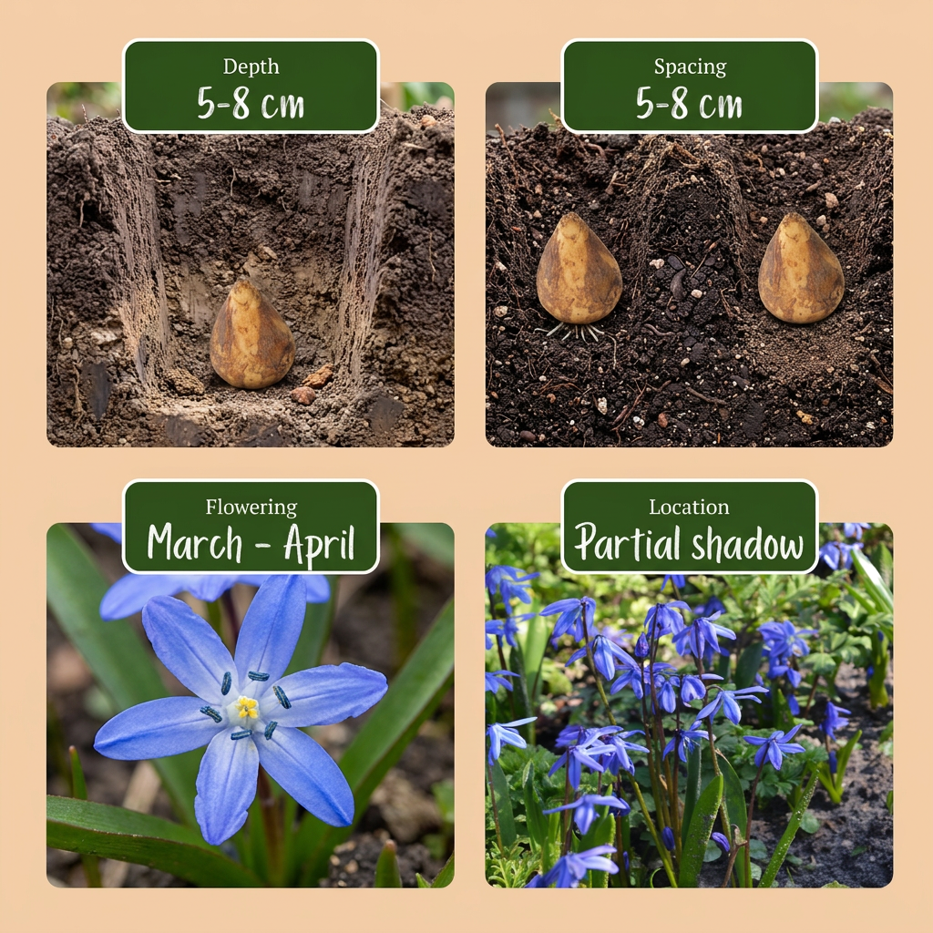 Scilla de Sibérie (Scilla siberica) – 100 bulbes (calibre 7/8)