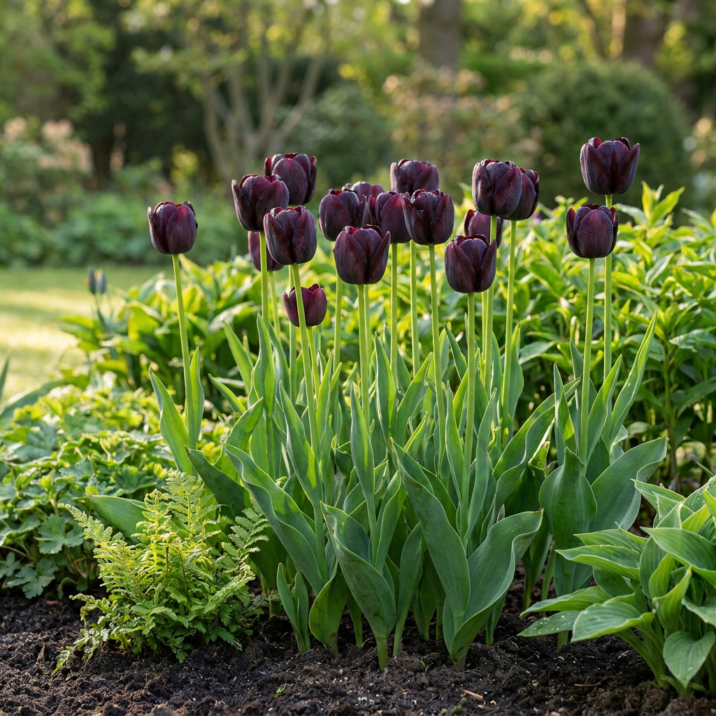 Tulpe 'Triumph Black' – 24 Blumenzwiebeln (Zwiebelgröße 11/12)