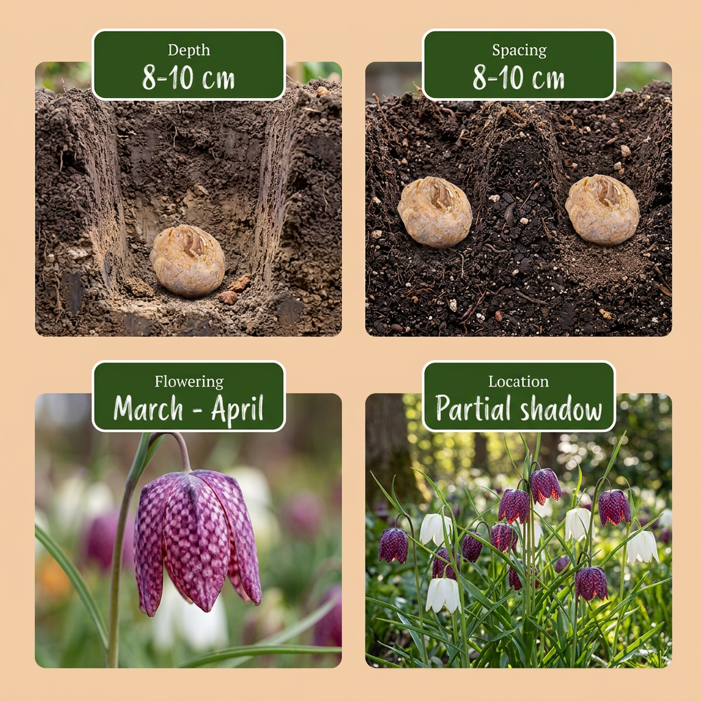 Kornellmix (Fritillaria meleagris) – 60 blomlökar (lökstorlek 6/7)