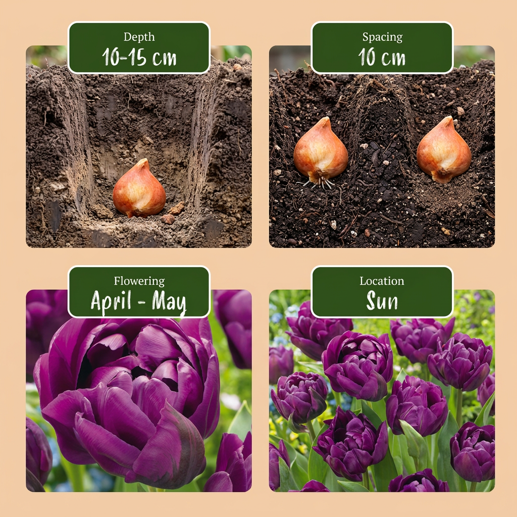 Tulipe 'Double Lilac' – 12 bulbes (calibre 11/12)