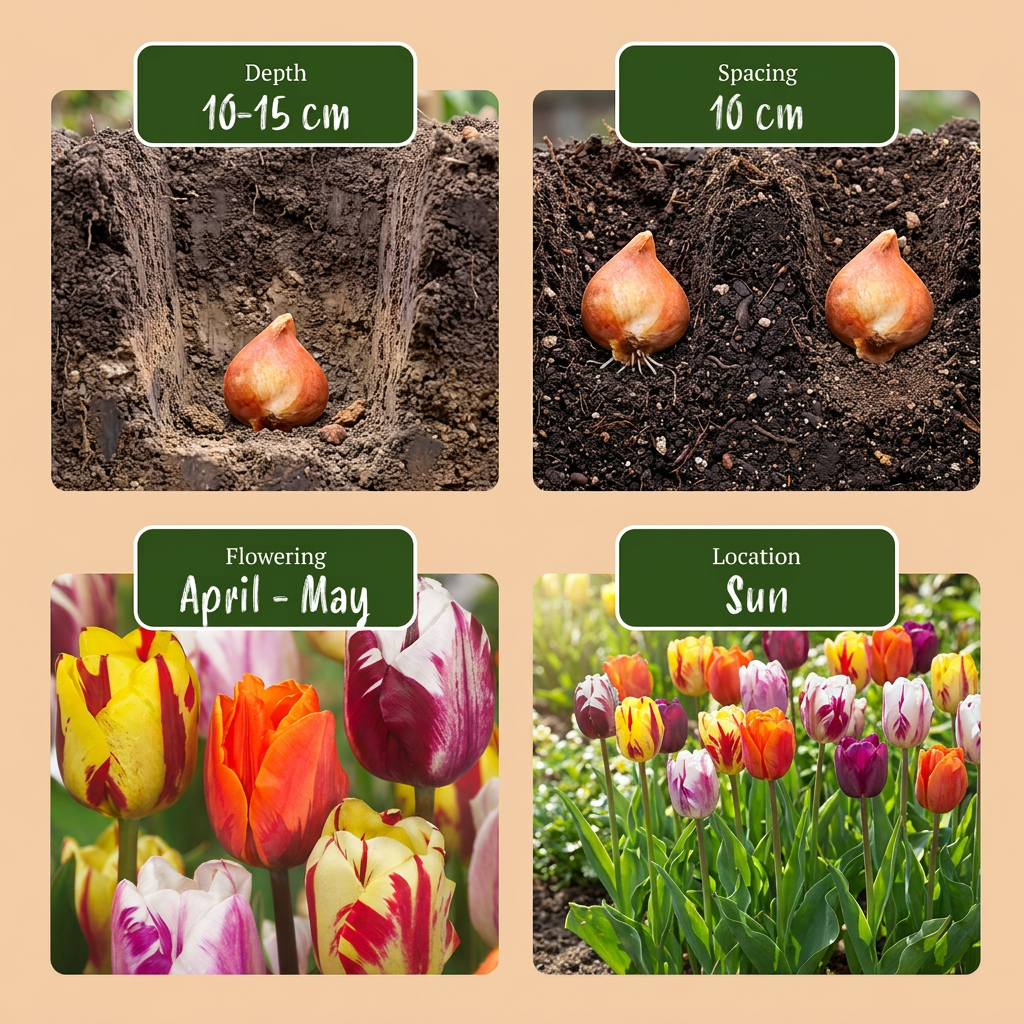 Mélange de tulipes 'Flaming Beauty' – 120 bulbes (calibre 11/12)