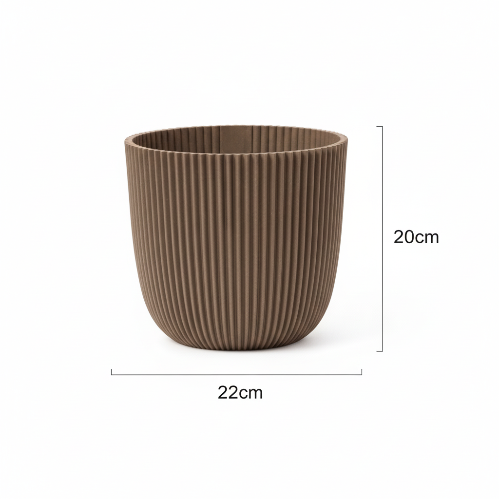 Capi Pot Nature Groove Made With Warm Taupe  - D22cm