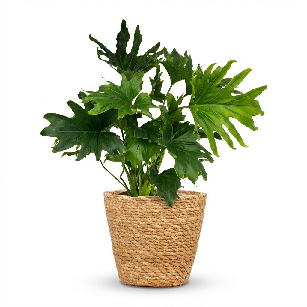 Philodendron Lickety split avec panier – Ø19 cm, 70 cm de haut