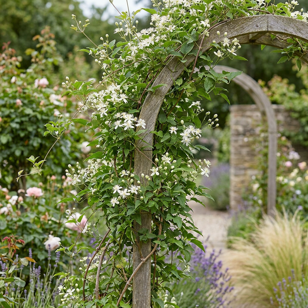 Clematis vitalba (Waldrebe) – weiß – 6 Pflanzen, Ø 9 cm, 35 cm hoch