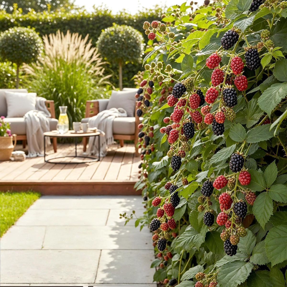 Rubus 'Thornfree' (braam) – 3 planten, Ø9 cm, 35 cm hoog