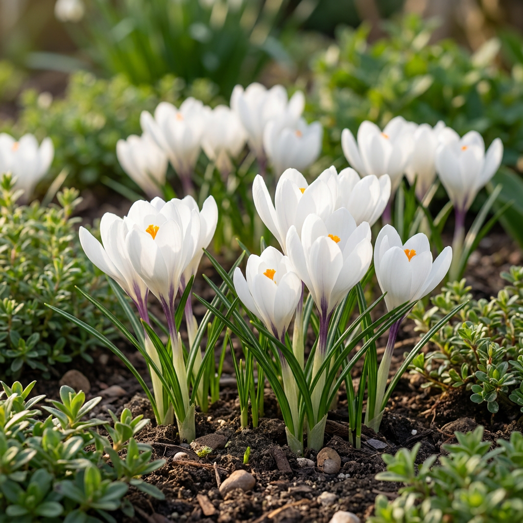 Weiße Krokus – 60 Blumenzwiebeln (Zwiebelgröße 7/8)