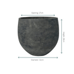 Pot Orb Black Washed - D32 x H28