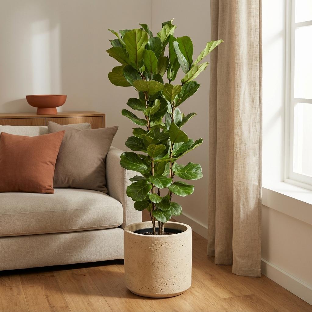 Ficus lyrata-buske (fiolbladslilja) – Ø27 cm, 150 cm hög