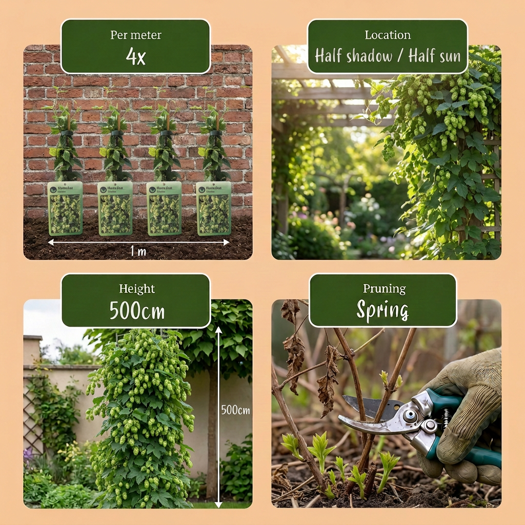Humulus lupulus 'Nordbrau' (noordbrouwhop) – Ø9 cm, 35 cm hoog – foto 5
