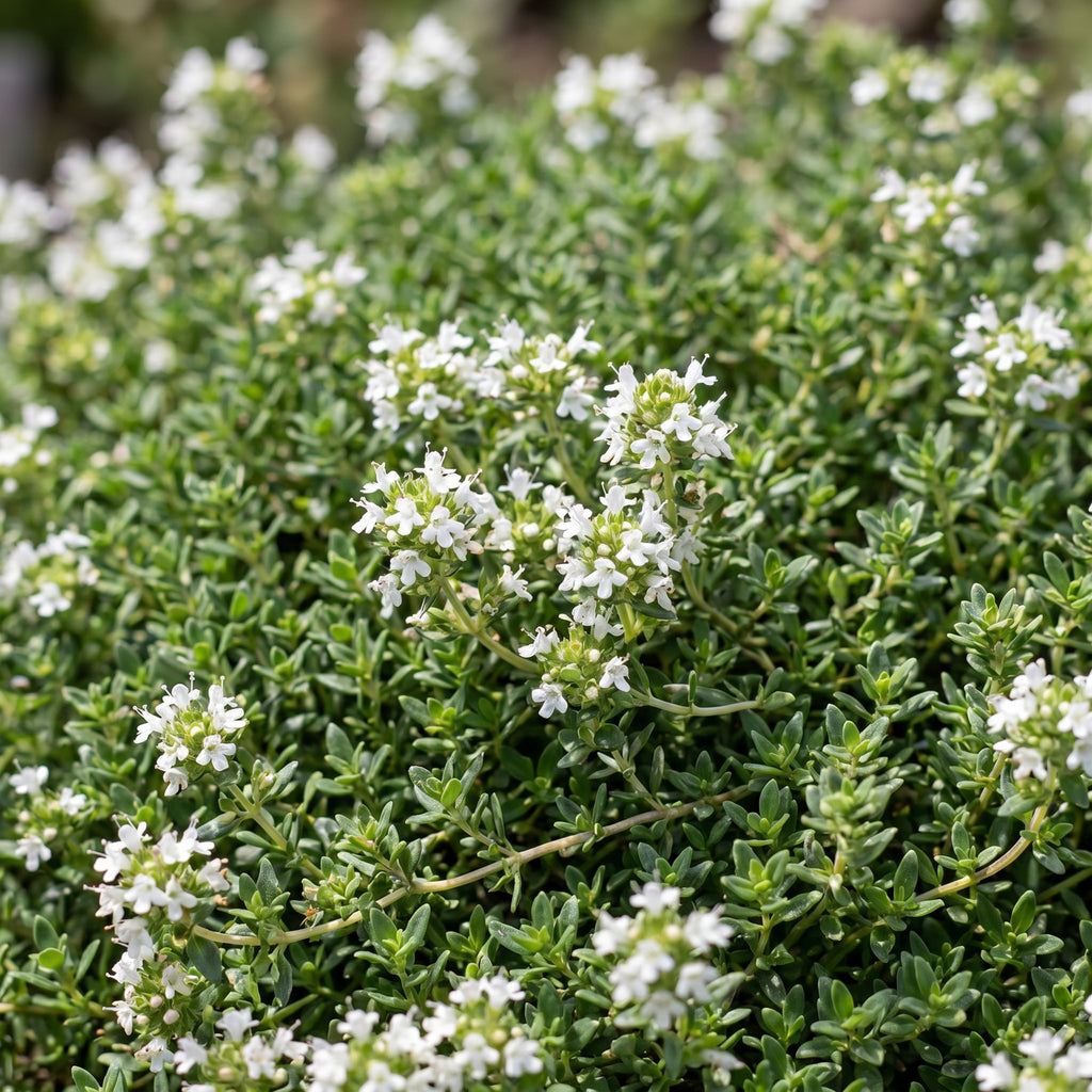 Thymus praecox 'Albiflorus' (vit kryp-timjan) – 12 plantor, Ø11 cm, 15–25 cm höga – bild 5