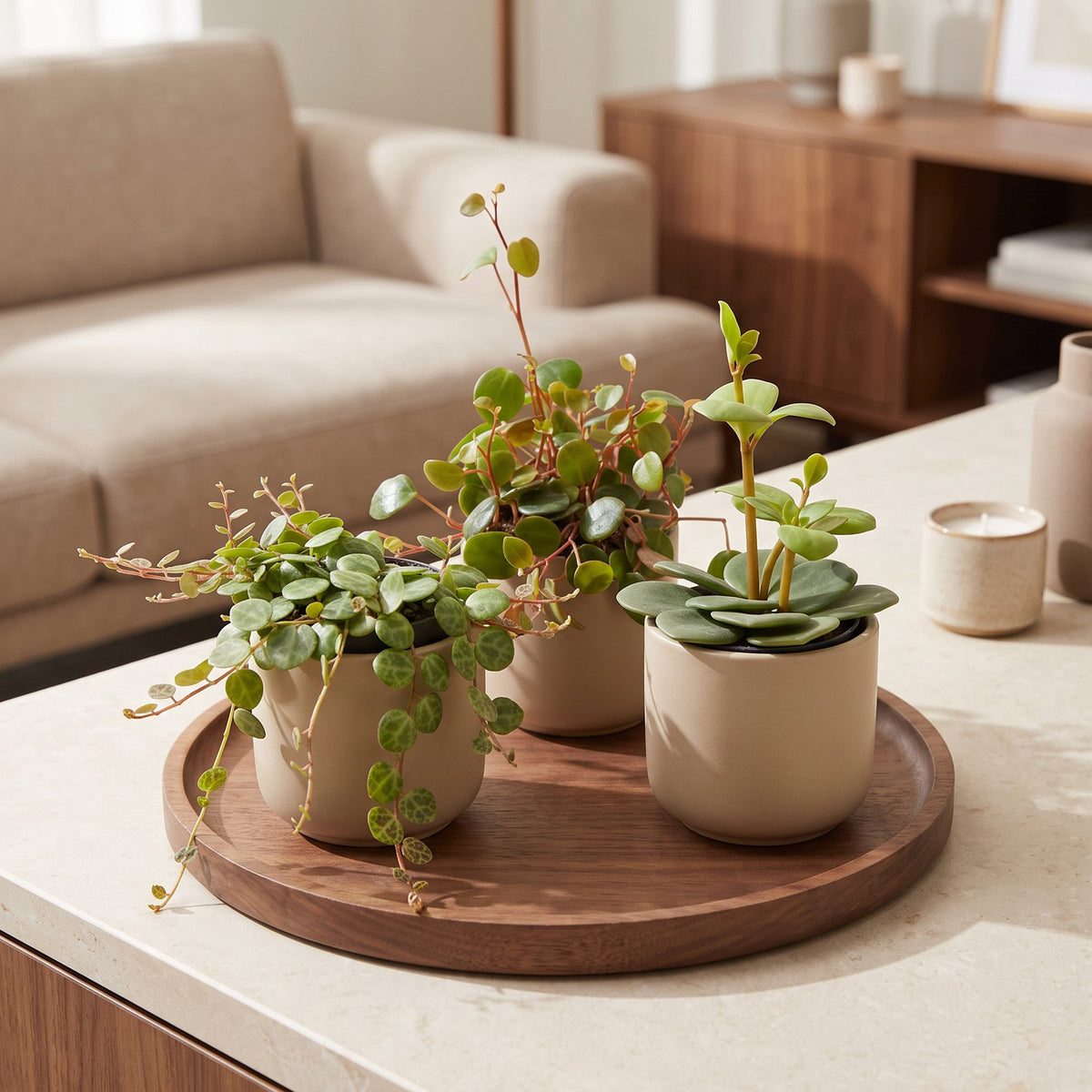3× Baby Peperomia Mix – Ø6 cm, 5–15 cm høj