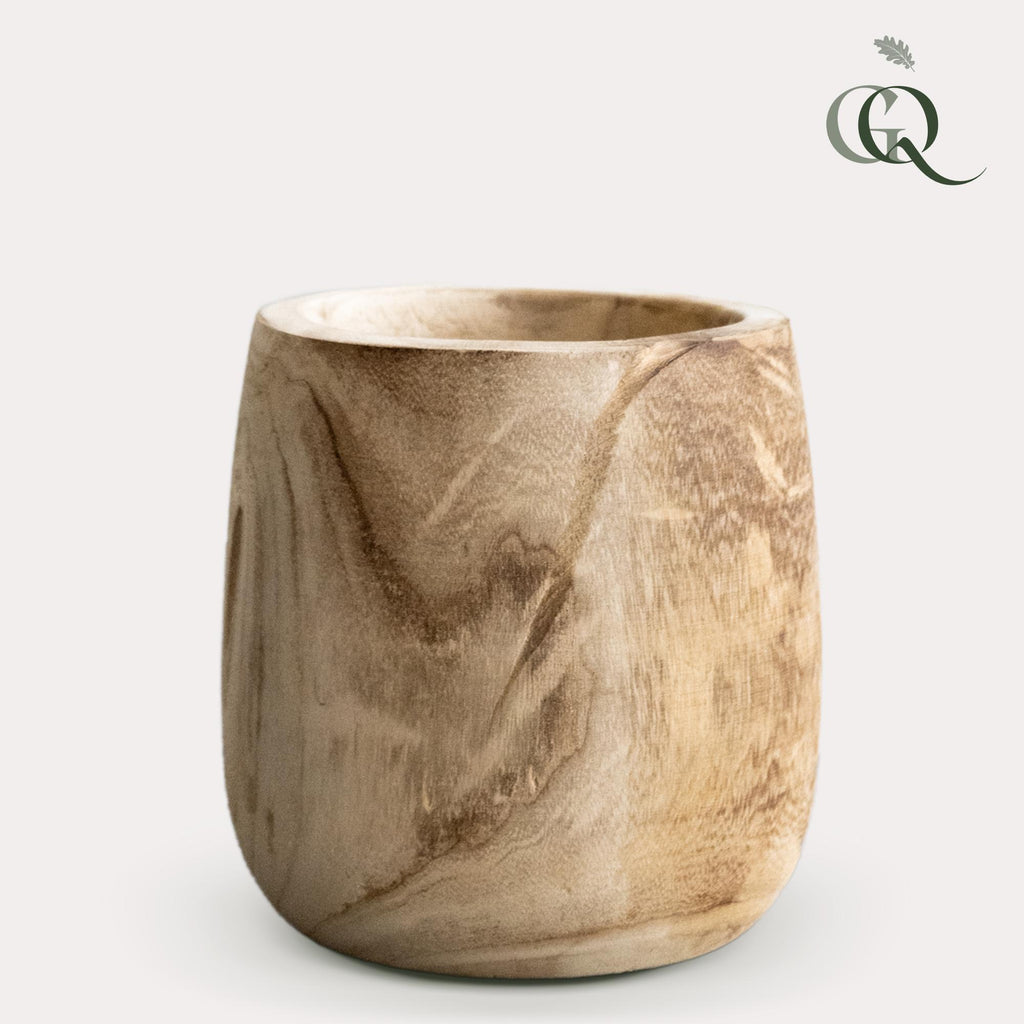 Topf - Holz hellbraun - Pia Topf - M - H25 B23