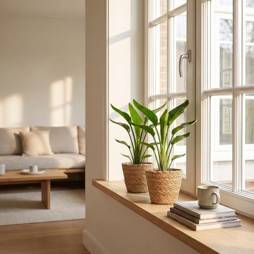 2× Strelitzia reginae (paradisfugleblomst) – Ø12 cm, 35 cm høj