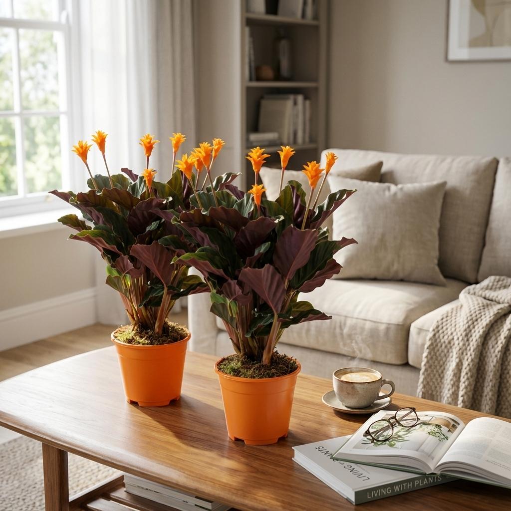 2× Calathea Crocata – Ø14 cm, 40–45 cm de haut