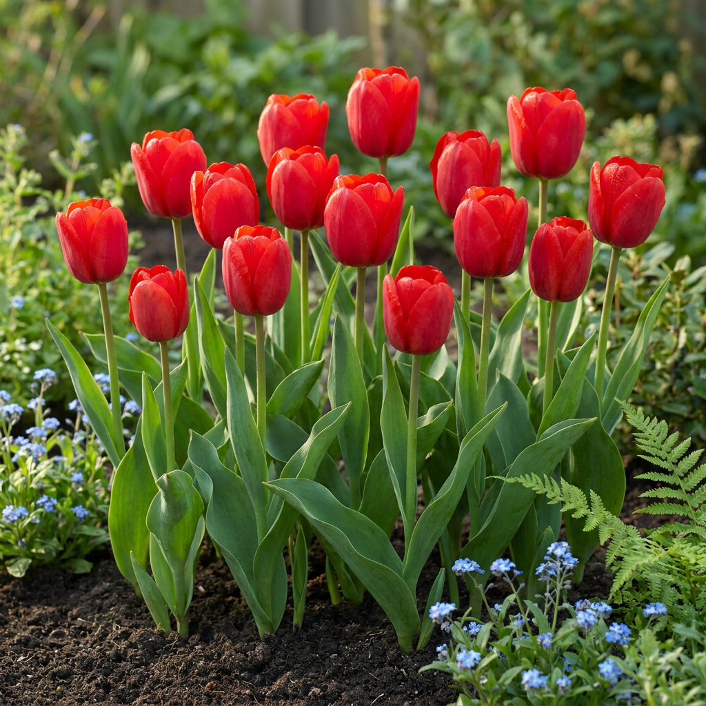 Tulpe 'Triumph Red' – 15 Blumenzwiebeln (Zwiebelgröße 11/12)
