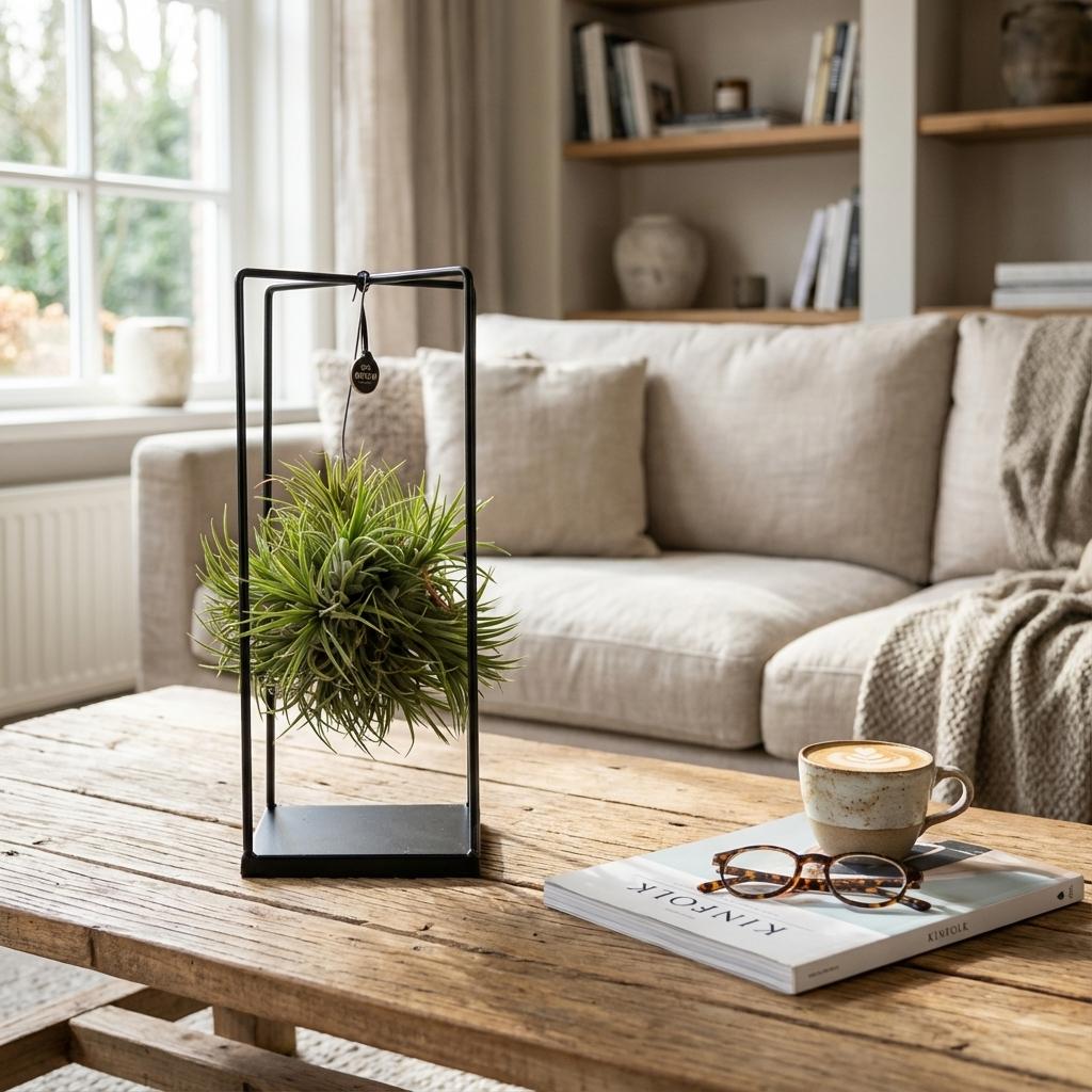 Tillandsia Luftpflanze im Deko-Topf (Luftpflänzchen) – Ø 14 cm, 30 cm hoch