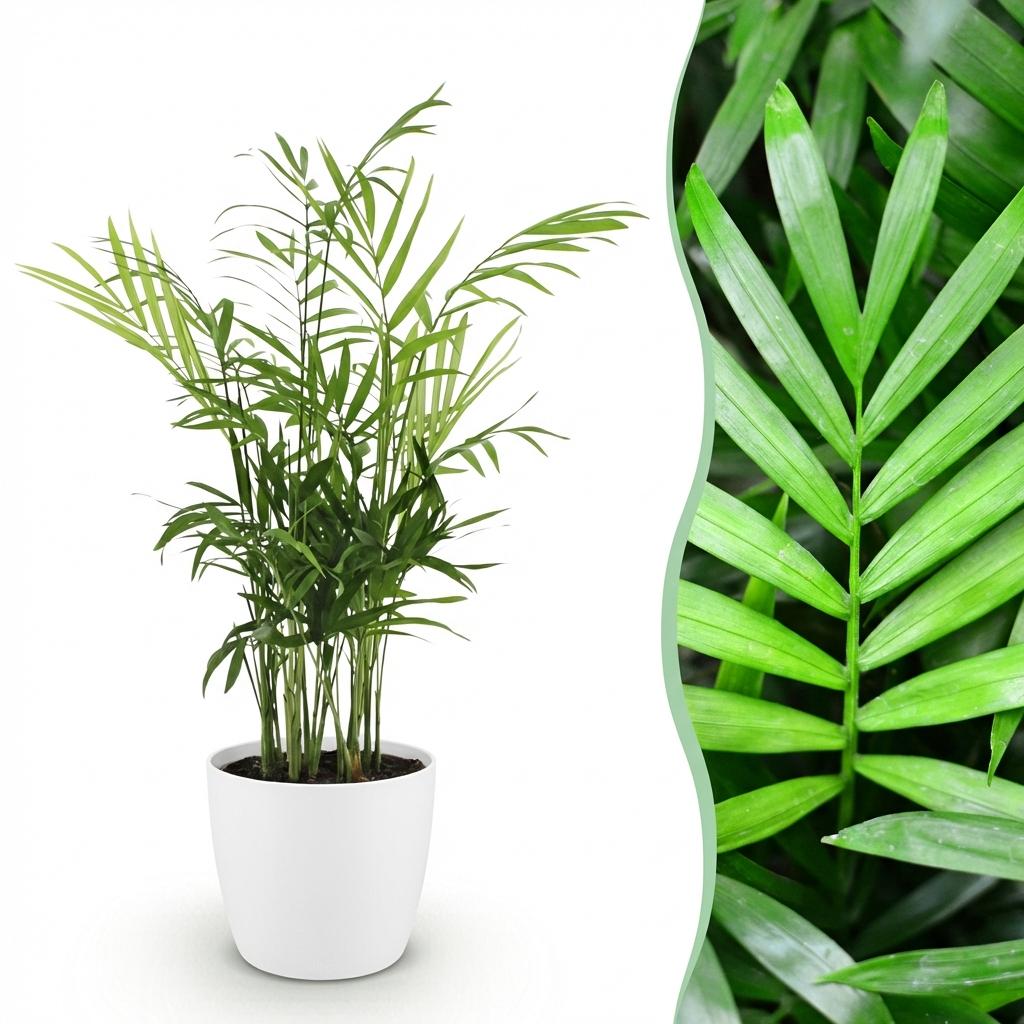 Goudpalm (Dypsis) in Potter-sierpot wit – Ø12 cm, 15 cm hoog