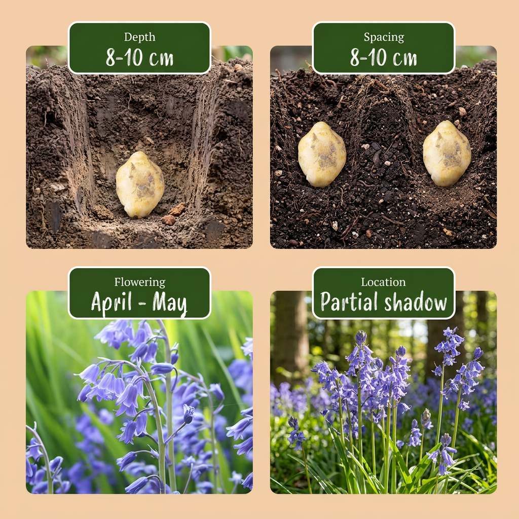 Hasenglöckchen (Hyacinthoides non-scripta) – 80 Blumenzwiebeln (Zwiebelgröße 7/8)