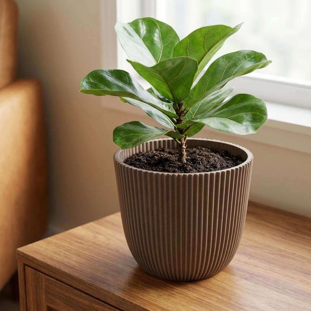 Capi Pot Nature Groove Made With Warm Taupe - D17cm