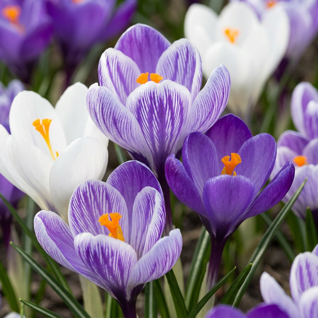 Krokus 'Blue-White' – 60 blomlökar (lökstorlek 7/8)
