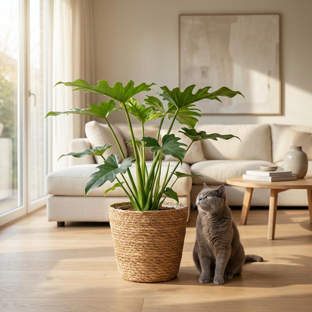 Philodendron Lacerum avec panier – Ø19 cm, 65 cm de haut