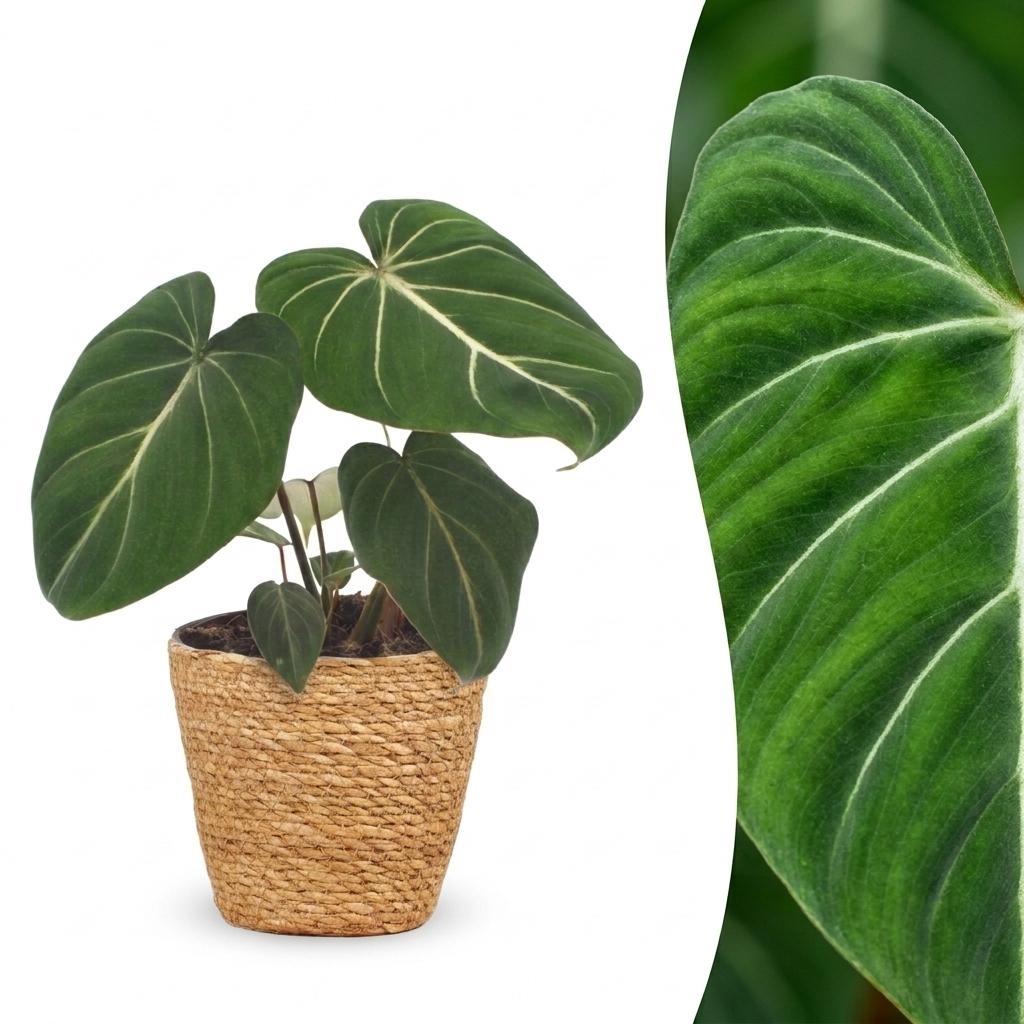 Philodendron gloriosum avec panier – Ø12 cm, 25 cm de haut