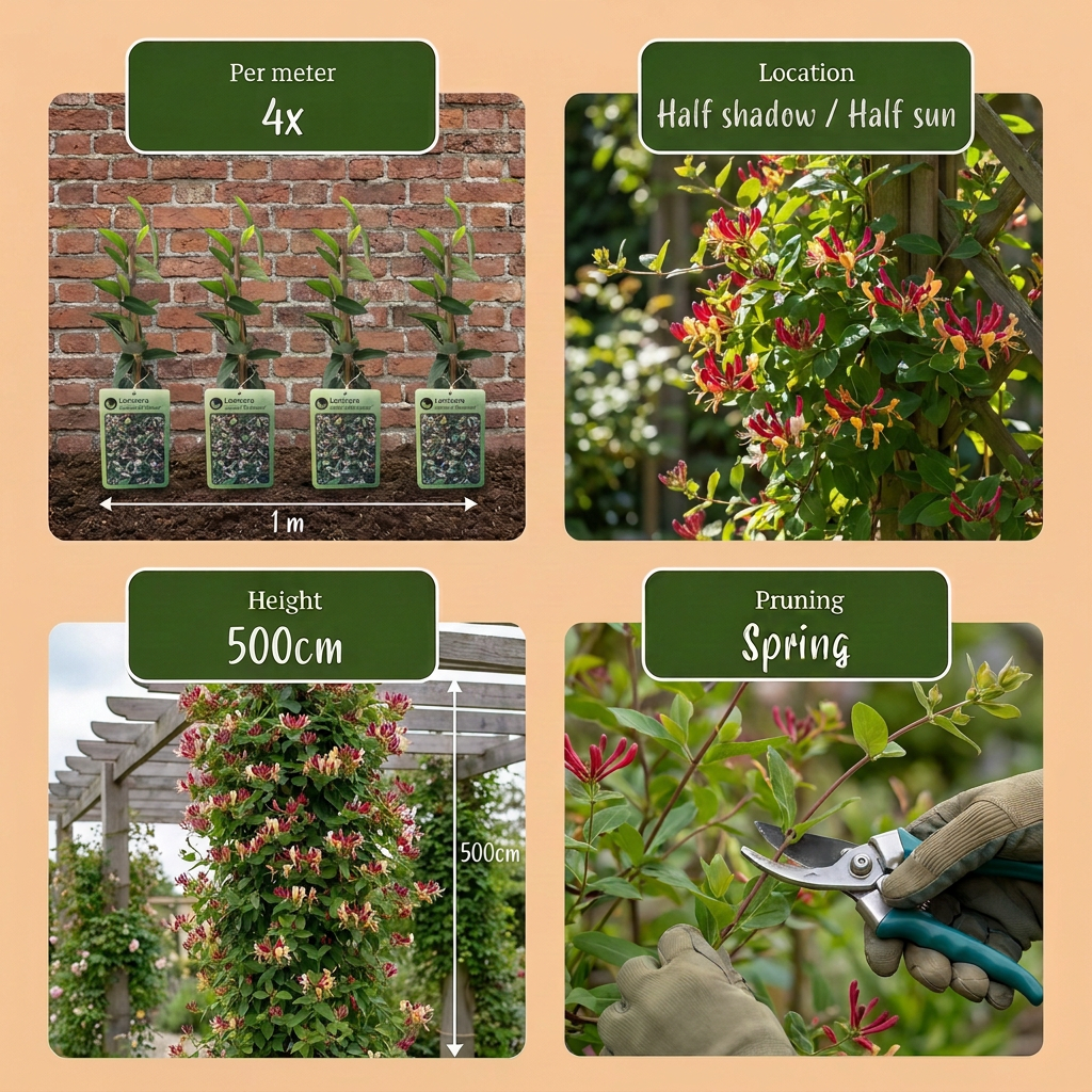 Lonicera japonica 'Red World' (chèvrefeuille du Japon) – rouge-rose – 4 plantes, Ø9 cm, 35 cm de haut – photo 6