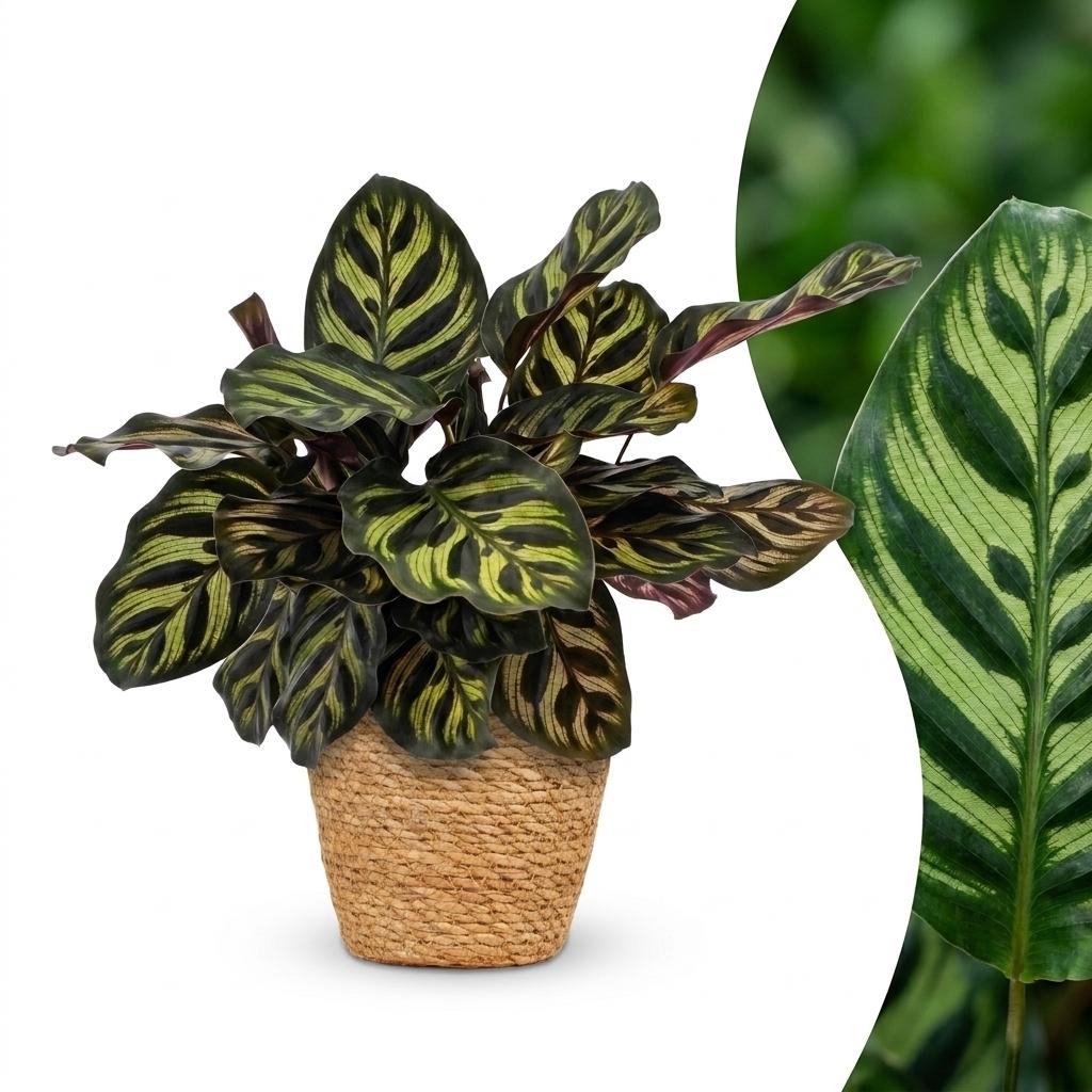Calathea makoyana mit Korb – Ø 12 cm, 25 cm hoch