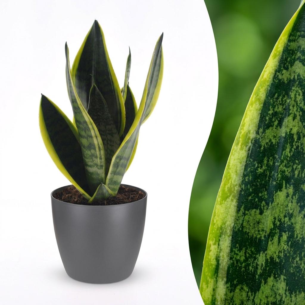 Sansevieria Future Superb (mother-in-law's tongue) in grey Potter decorative pot – Ø12 cm, 35 cm high