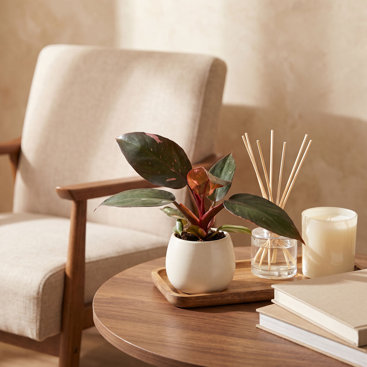 Philodendron Pink Princess – Ø6 cm, 12 cm de haut