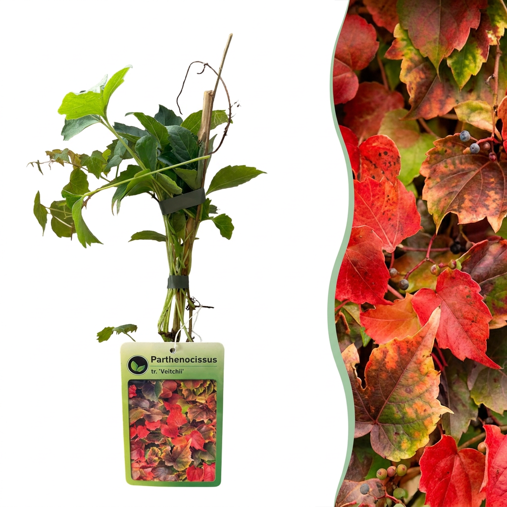 Parthenocissus tricuspidata 'Veitchii Boskoop' (vigne vierge) – jaune – Ø9 cm, 35 cm de haut