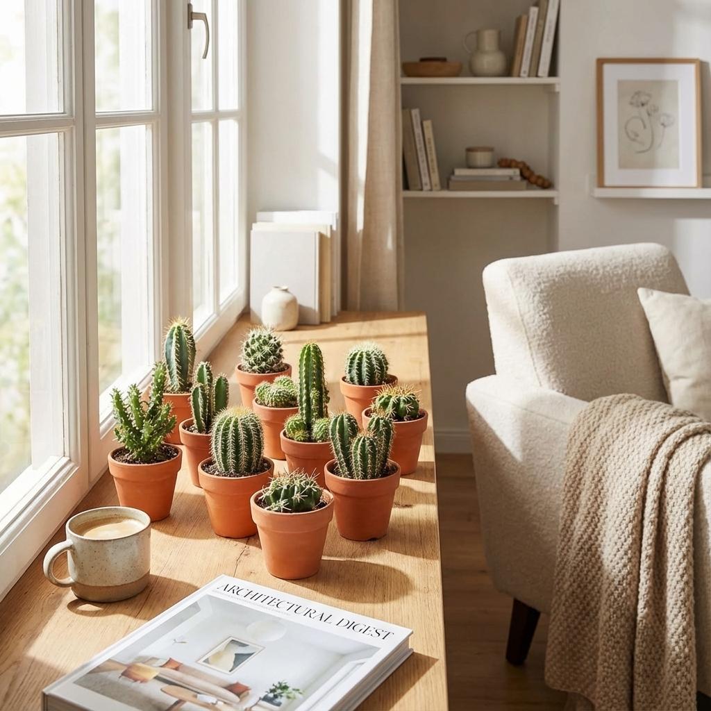 18× Mini Cactus Mix (Cactaceae) – Ø8 cm, 5–10 cm de haut