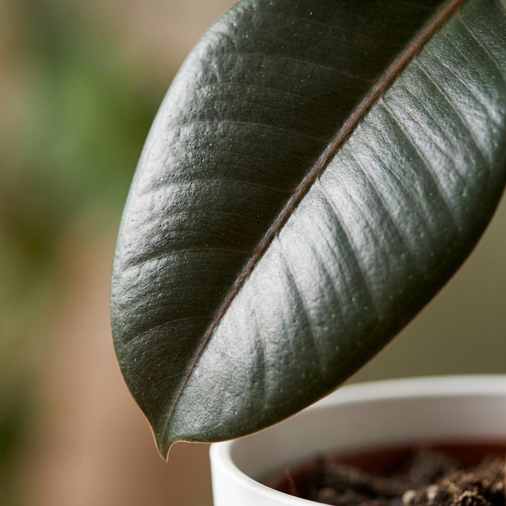 Ficus elastica Cloe (Gummibaum) im weißen Potter-Übertopf – Ø 19 cm, 65 cm hoch