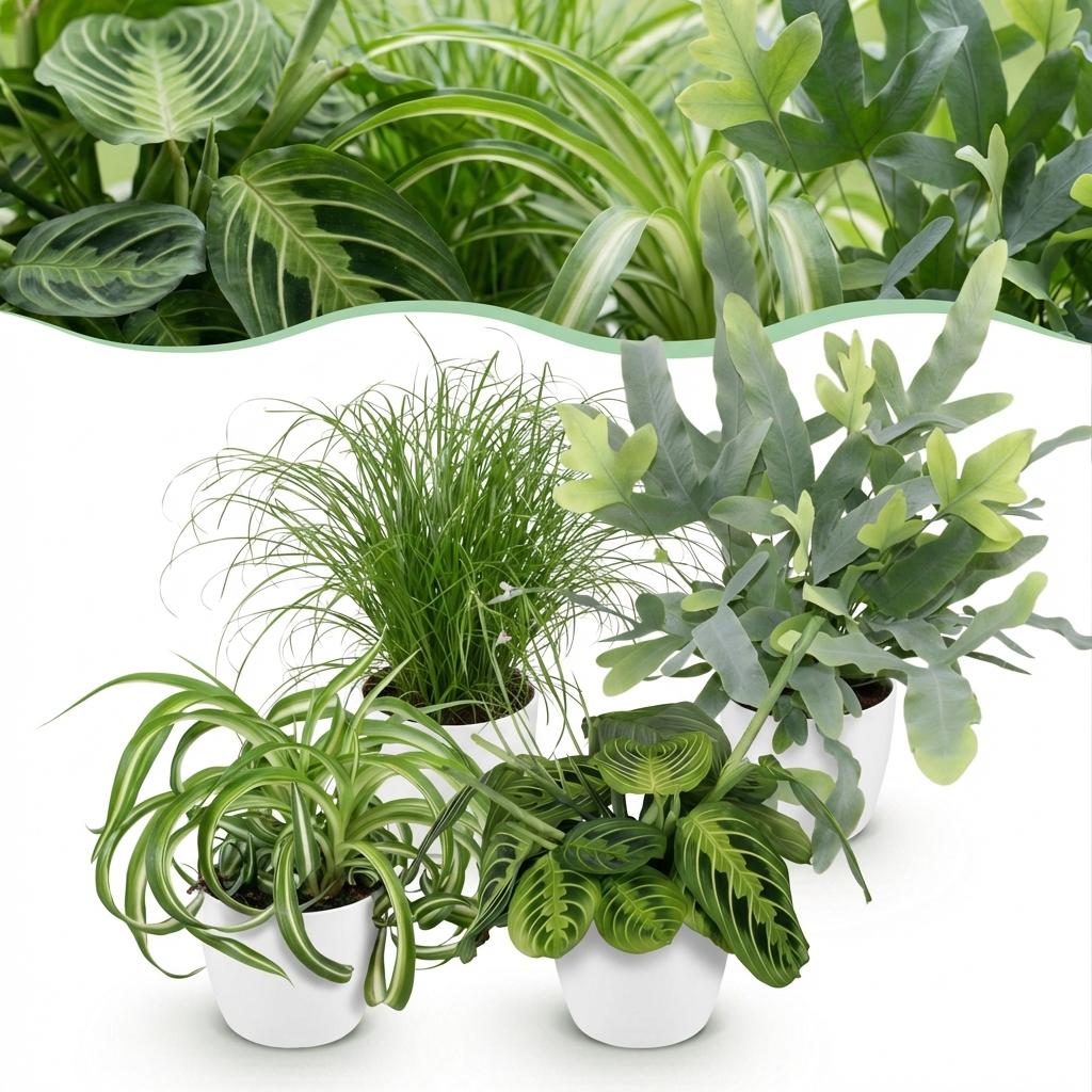 4× Maranta (Gebetsstaude) im weißen Zier-Blumentopf – Ø 12 cm, 25 cm hoch