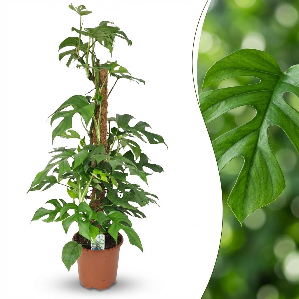 Monstera Minima (mini-monstera) – Ø19 cm, 90 cm høj – billede 2
