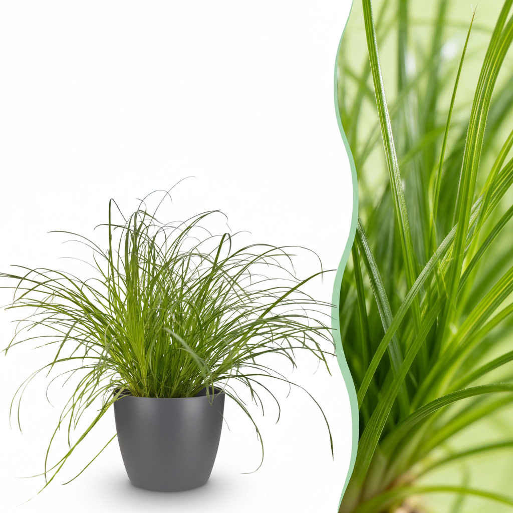 Cyperus alternifolius Zumula (sumpgræs) i grå dekorationspotte – Ø 12 cm, 20 cm høj