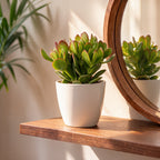 6× Crassula ovata (plante jade) en pot blanc – Ø12 cm, 16 cm de haut