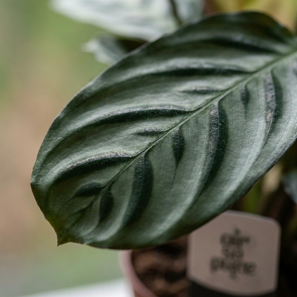 2× Ctenanthe burle-marxii (fiskebensplante) i Potter-pyntepotte hvid – Ø12 cm, 30 cm høj