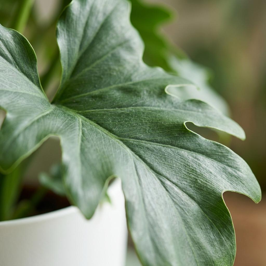 Philodendron Lickety split i Potter-pyntepotte hvid – Ø19 cm, 70 cm høj