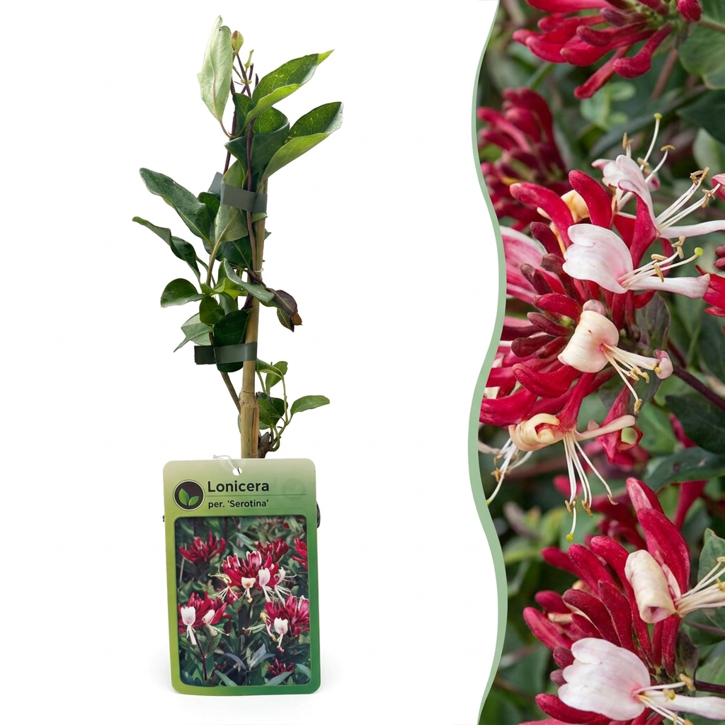 Lonicera periclymenum 'Serotina' (honeysuckle) – purple-yellow – 6 plants, Ø9 cm, 35 cm high