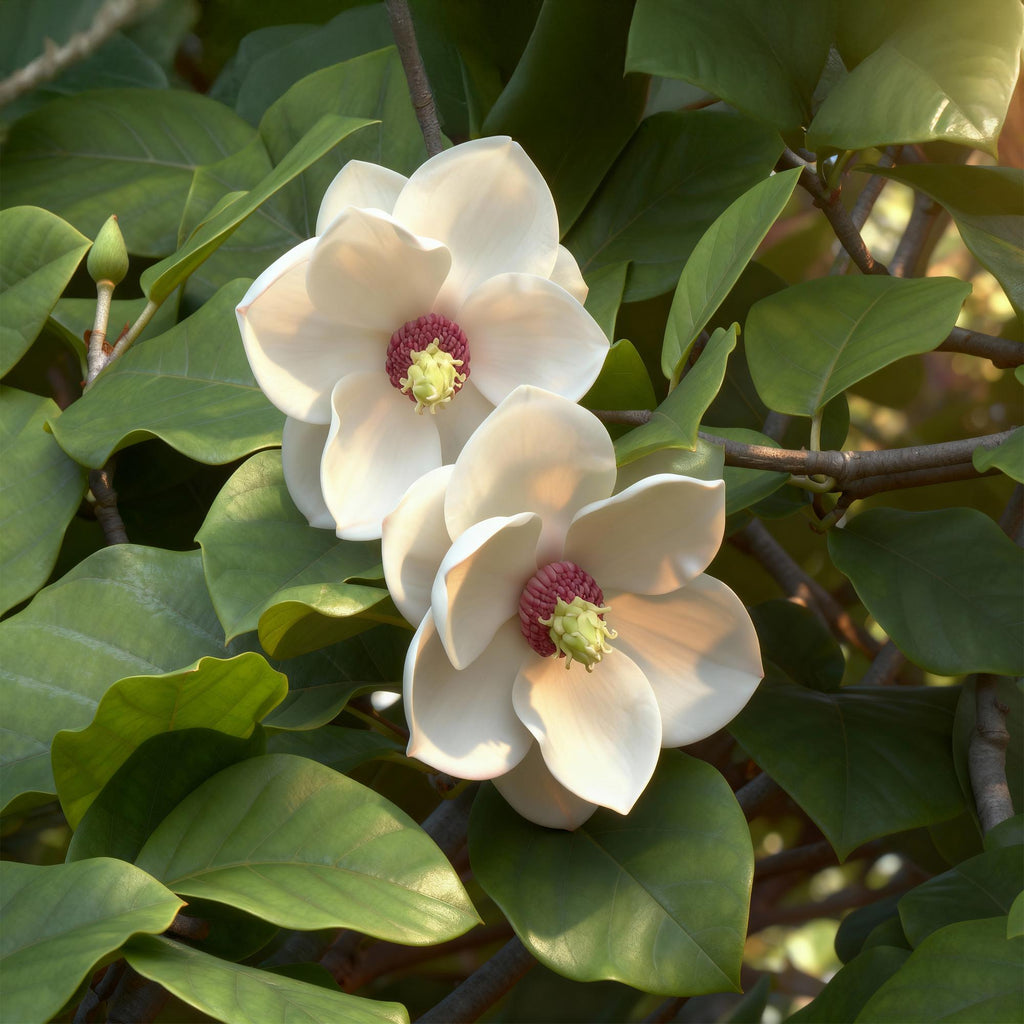 Magnolia sieboldii – weiß-rot – 3 Pflanzen, Ø 12 cm, 30 cm hoch – Bild 4