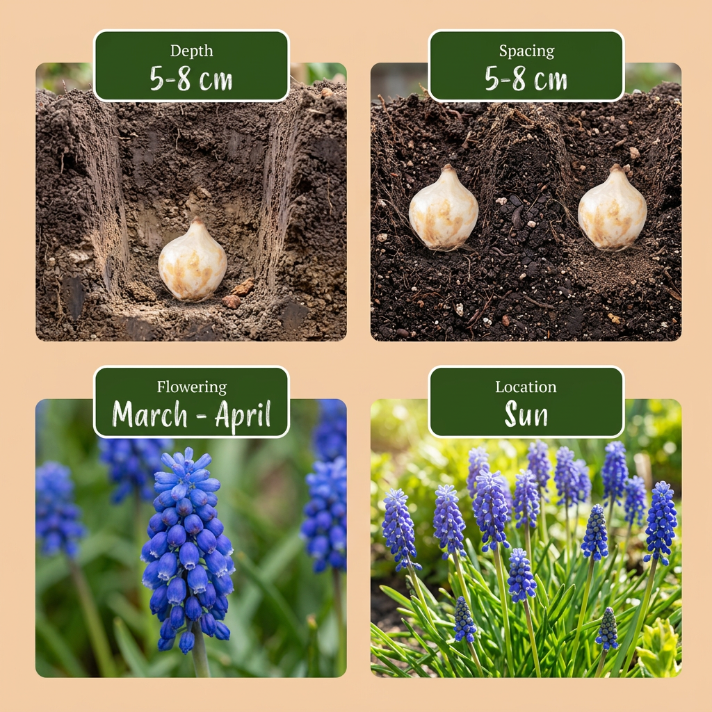 Armeense druifhyacint (Muscari armeniacum) – 200 bloembollen (bolmaat 8/9)
